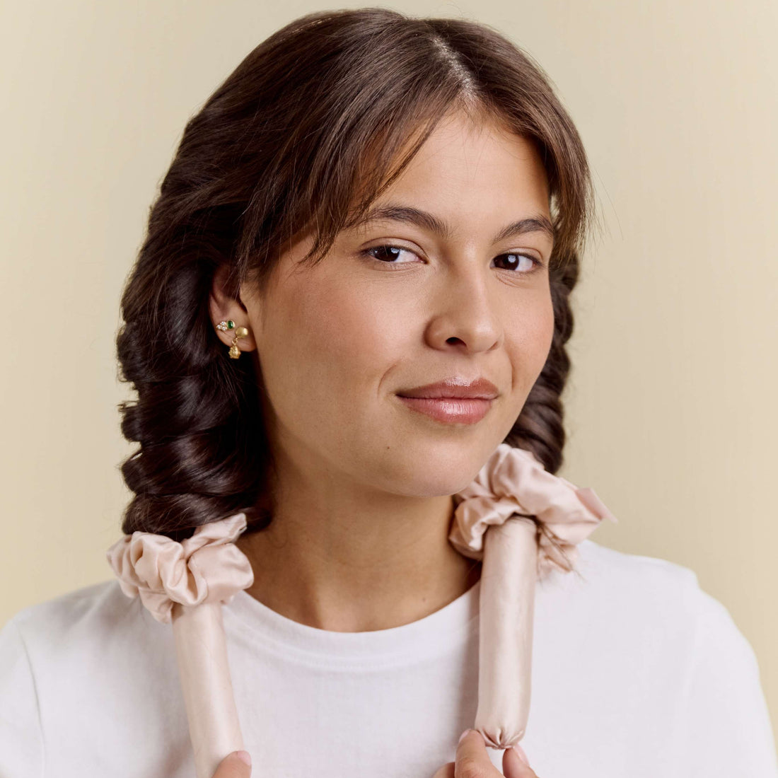 Boucleur sans chaleur pure soie - Rose poudré
