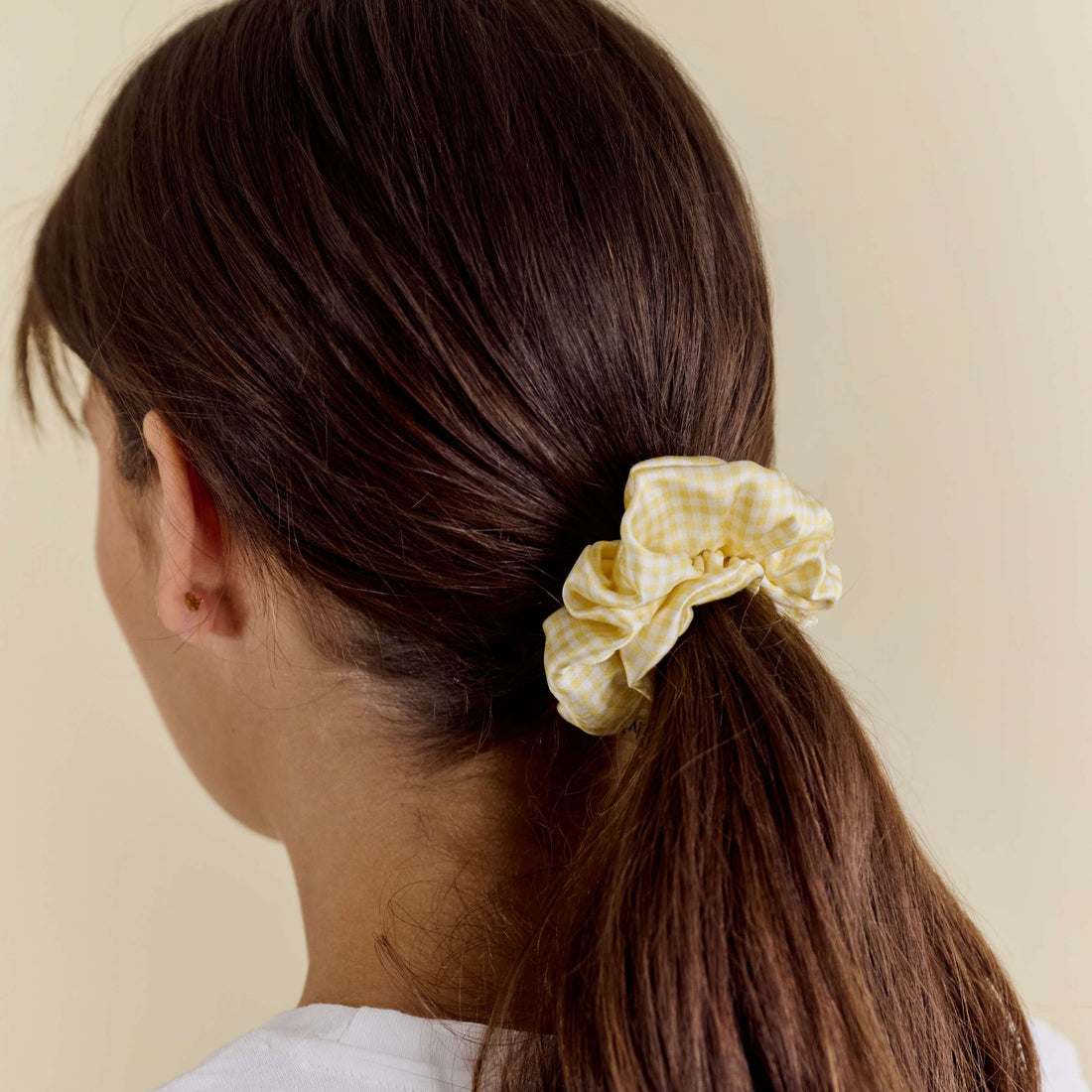 Chouchou 100% pure soie - Le moyen - Vichy Jaune