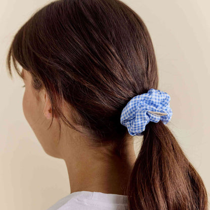 Chouchou 100% pure soie - Le moyen - Vichy Bleu Clair