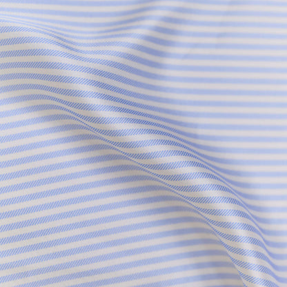 Pyjama Oversize 100% pure soie de mûrier - Rayures Bleu Clair