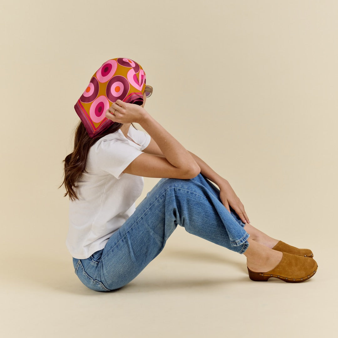 Foulard 100% twill de soie - Octobre Rose