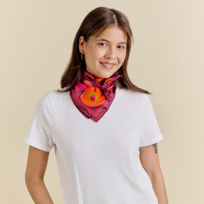 Foulard 100% twill de soie - Octobre Rose