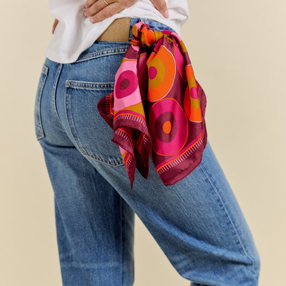 Foulard 100% twill de soie - Octobre Rose
