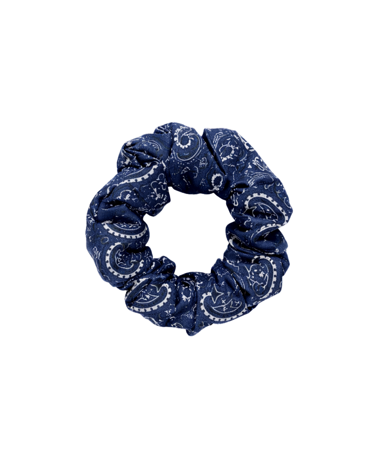 100% Pure Silk Scrunchie - The medium - Blue bandana