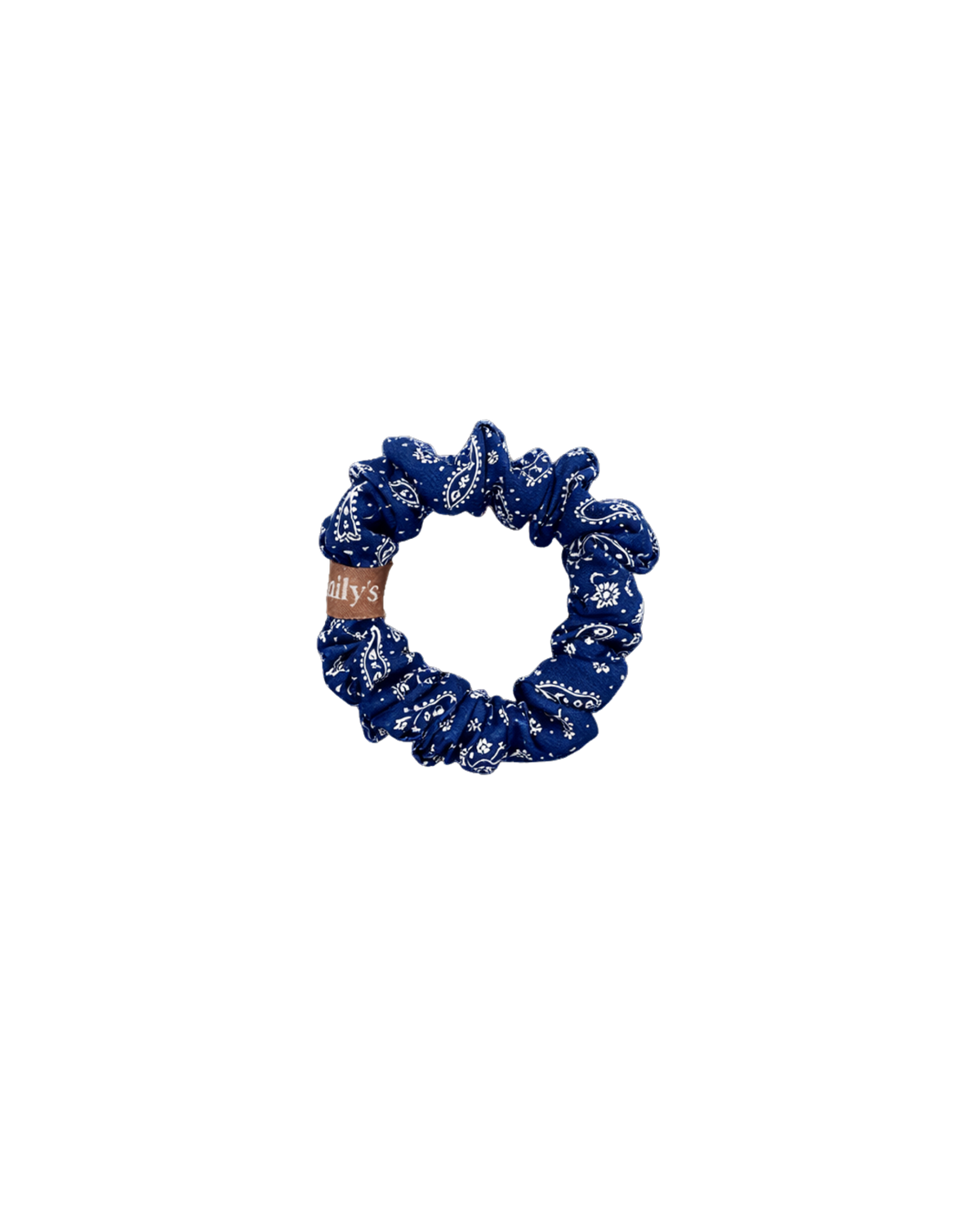 100% Pure Silk Scrunchie - The small - Blue bandana 