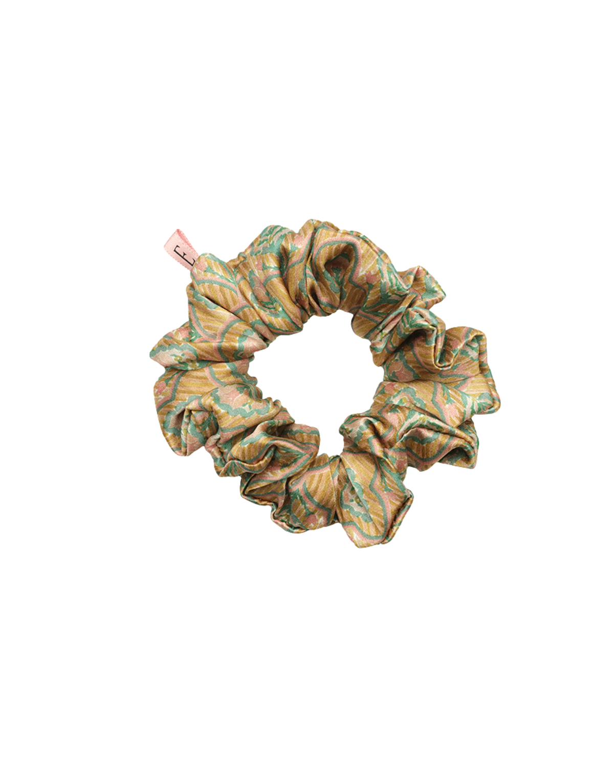 100% Pure Silk Scrunchie - Medium - Sacred Flowers