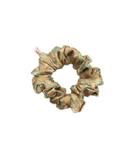 100% Pure Silk Scrunchie - Medium - Sacred Flowers
