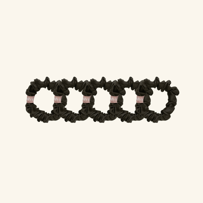 Pack de 5 Chouchous 100 % Soie - Le Petit - Noir