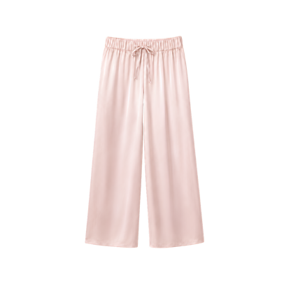 Pantalon Oversize 100% pure soie de mûrier - Rose Poudré