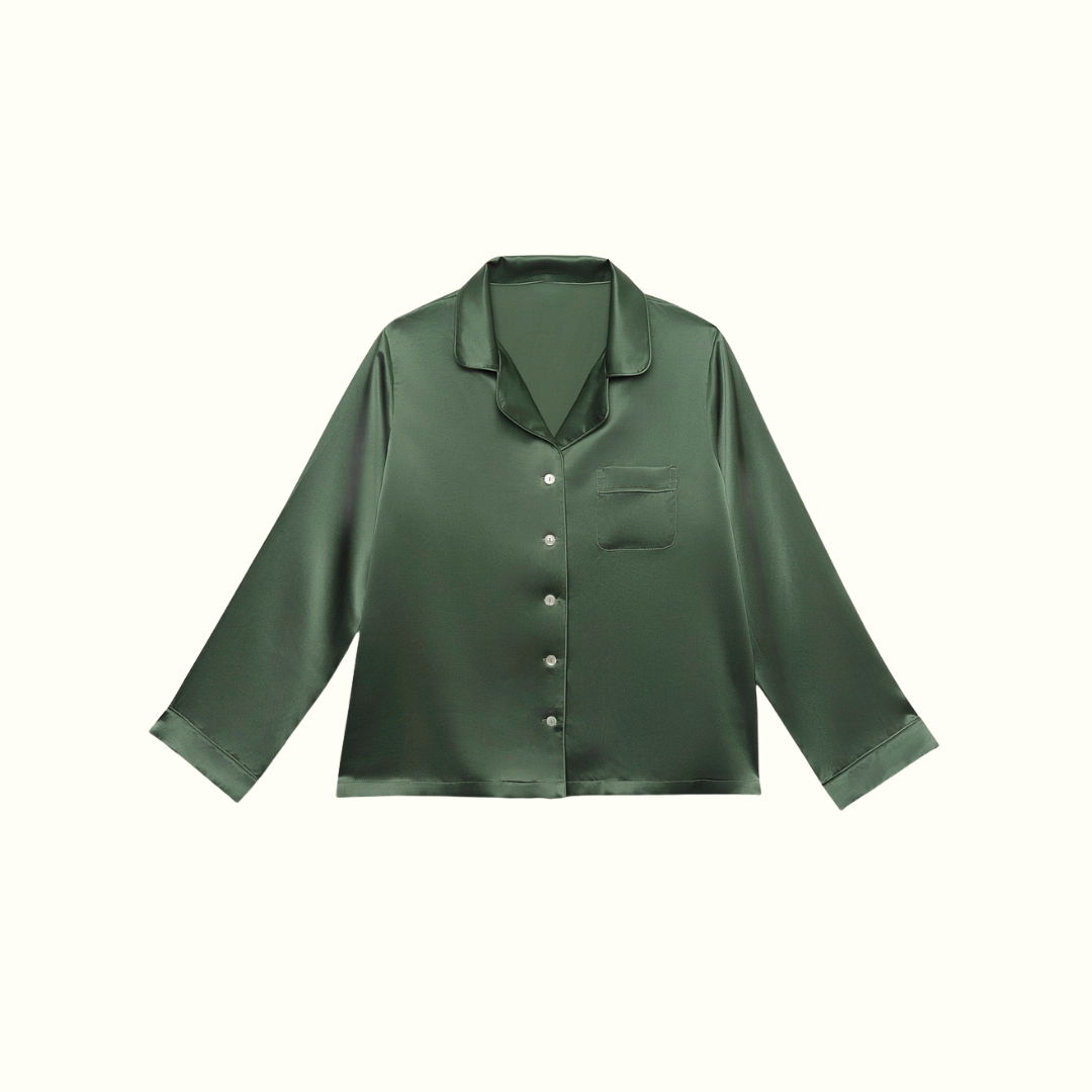 Chemise 100% pure soie de mûrier - Vert sauge