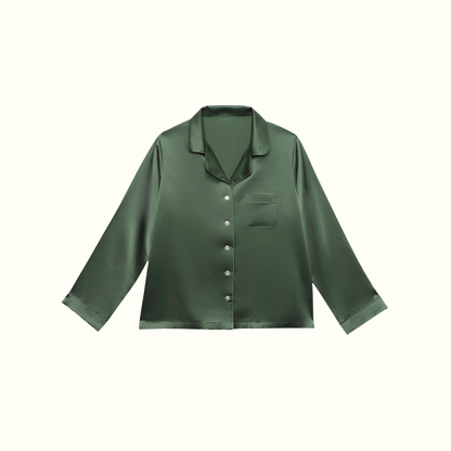 Chemise 100% pure soie de mûrier - Vert sauge