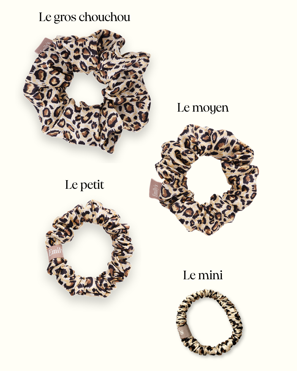 Chouchou 100% pure soie - Le petit - Léopard