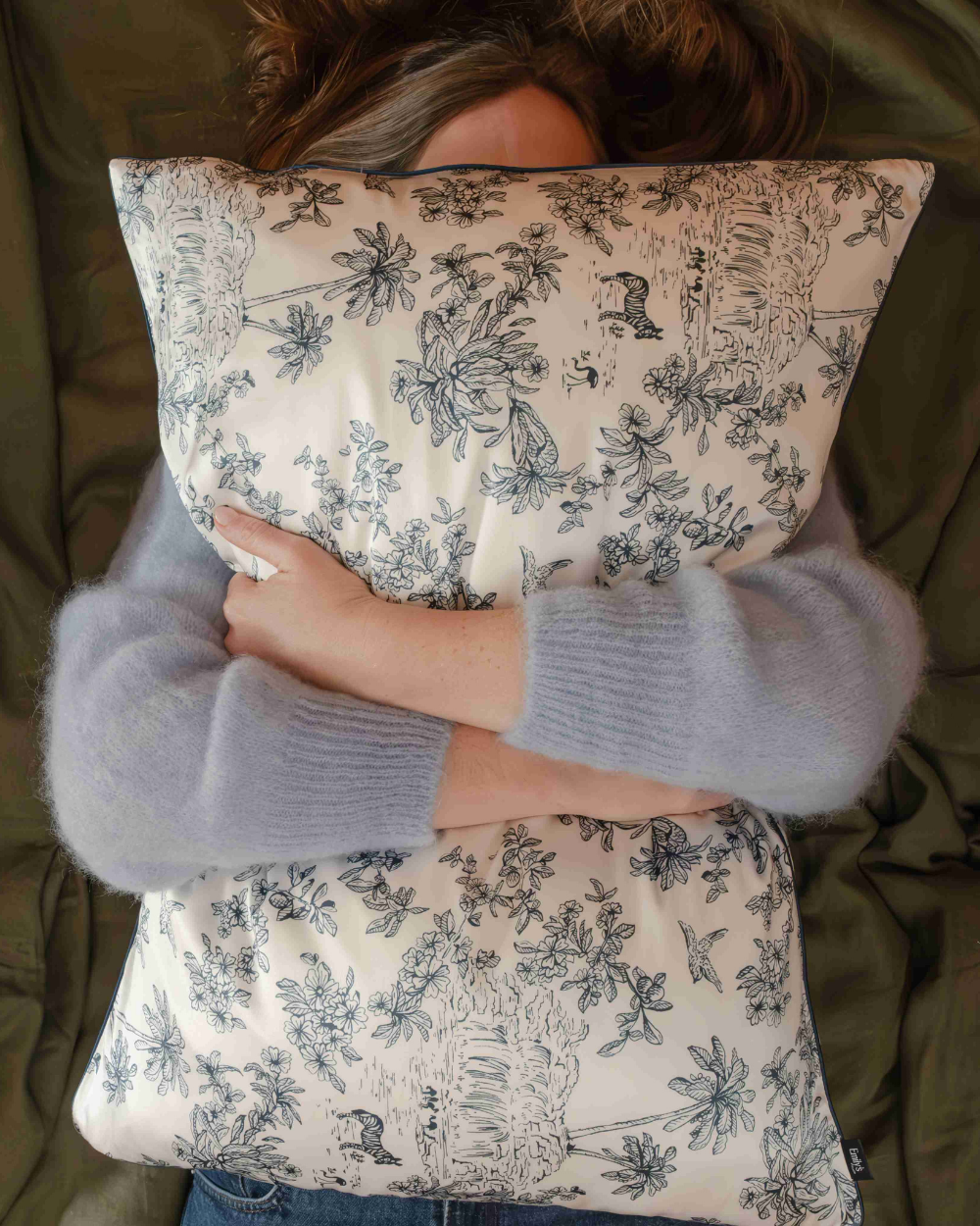 Funda de almohada de seda morera 100 % pura - Cebra