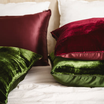 Double-sided pillowcase - Pure silk and velvet