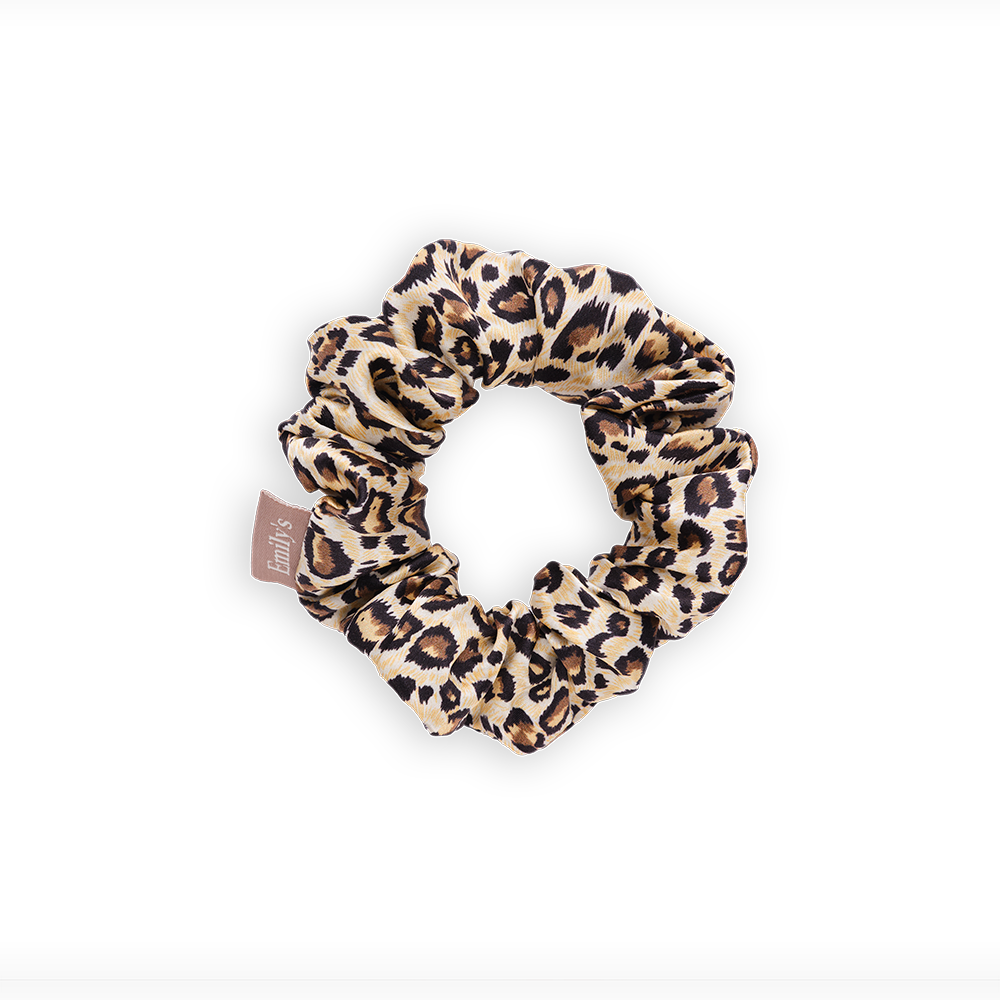 Pure Silk Scrunchie - Medium - Leopard