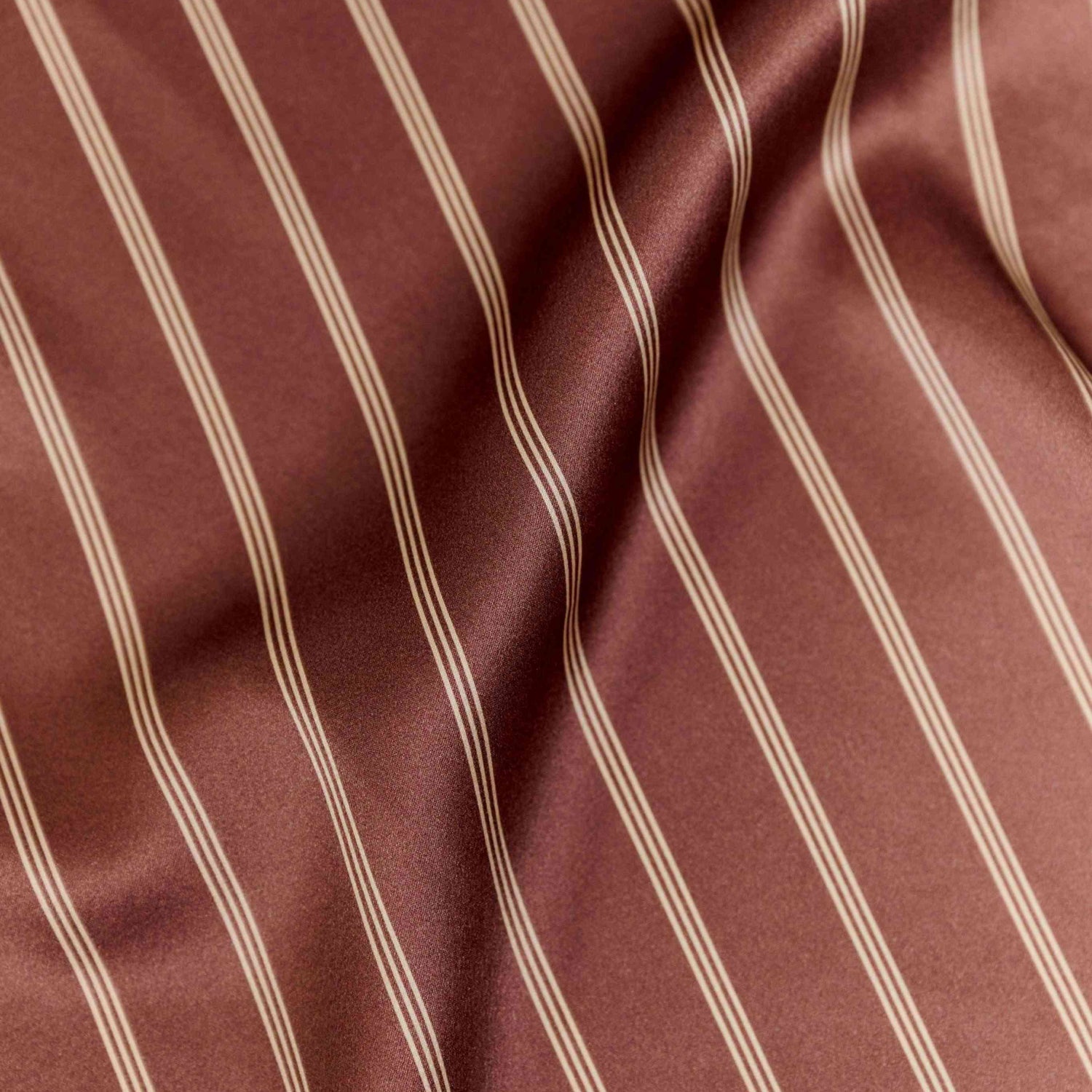 Pyjama Oversize 100% pure soie de mûrier - Rayures Marron