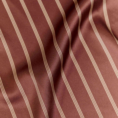 Pyjama Oversize 100% pure soie de mûrier - Rayures Marron