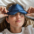 Masque de sommeil en soie bleu, accessoire doux et léger pour un sommeil réparateur