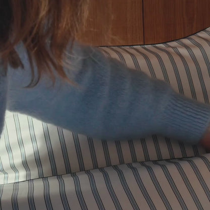 100% Pure Mulberry Silk Pillowcase - Blue Zebra Stripes