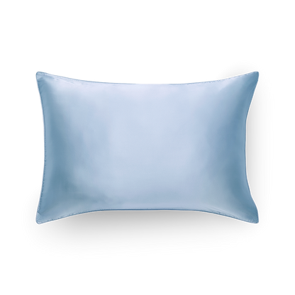 Taie d’oreiller en pure soie couleur bleu glacier format 51x76 cm, idéale pour prendre soin de la peau et des cheveux pendant la nuit